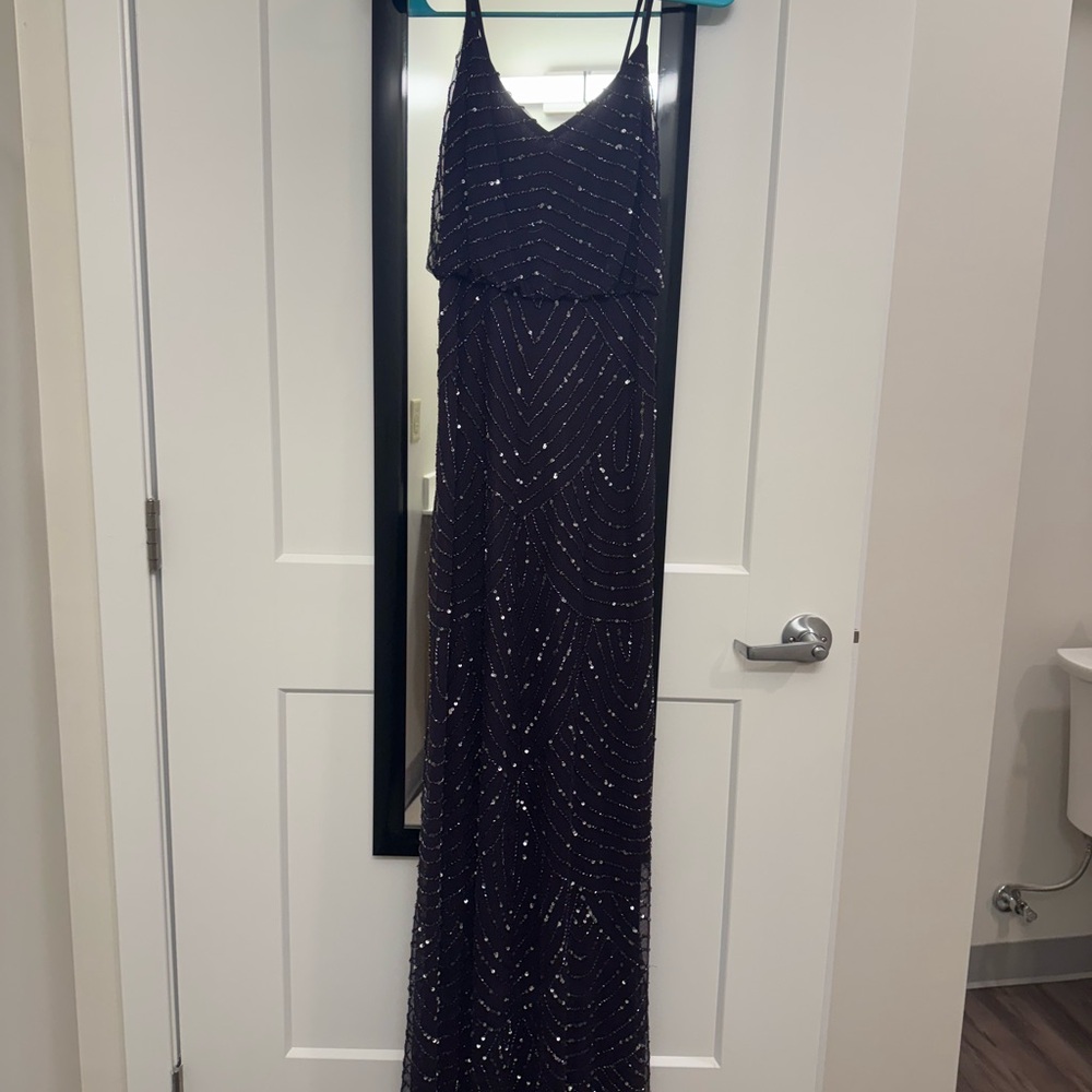 Adrianna Pappel long beaded bridesmaid dress